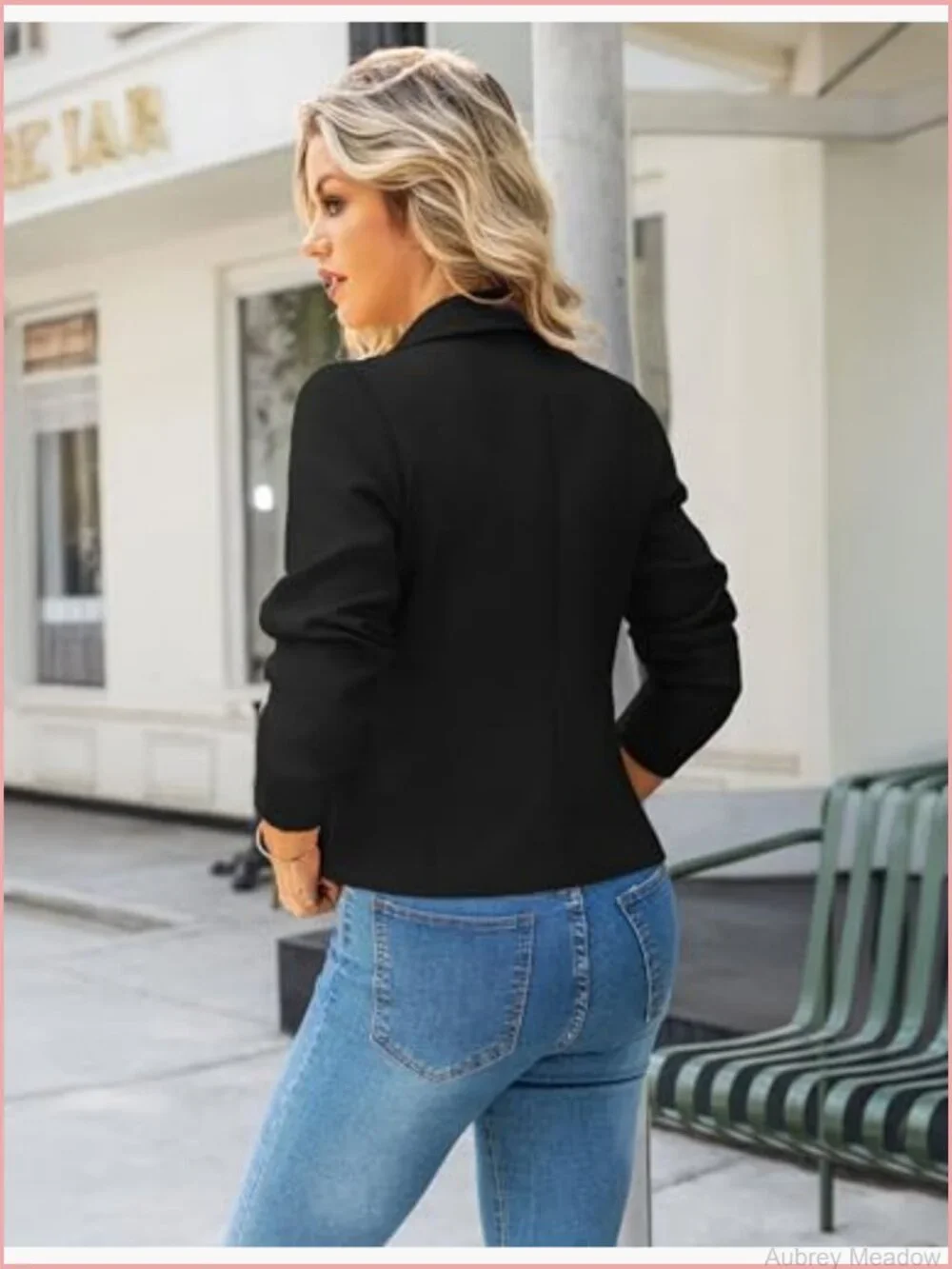 Cropped Blazer - Lightweight Fully Lined Long Sleeve Notch Lapel Business